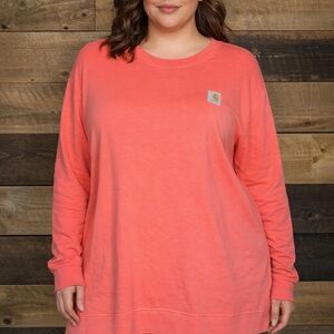 Carhartt Coral-Orange Women's Relaxed Crew Sweatshirt